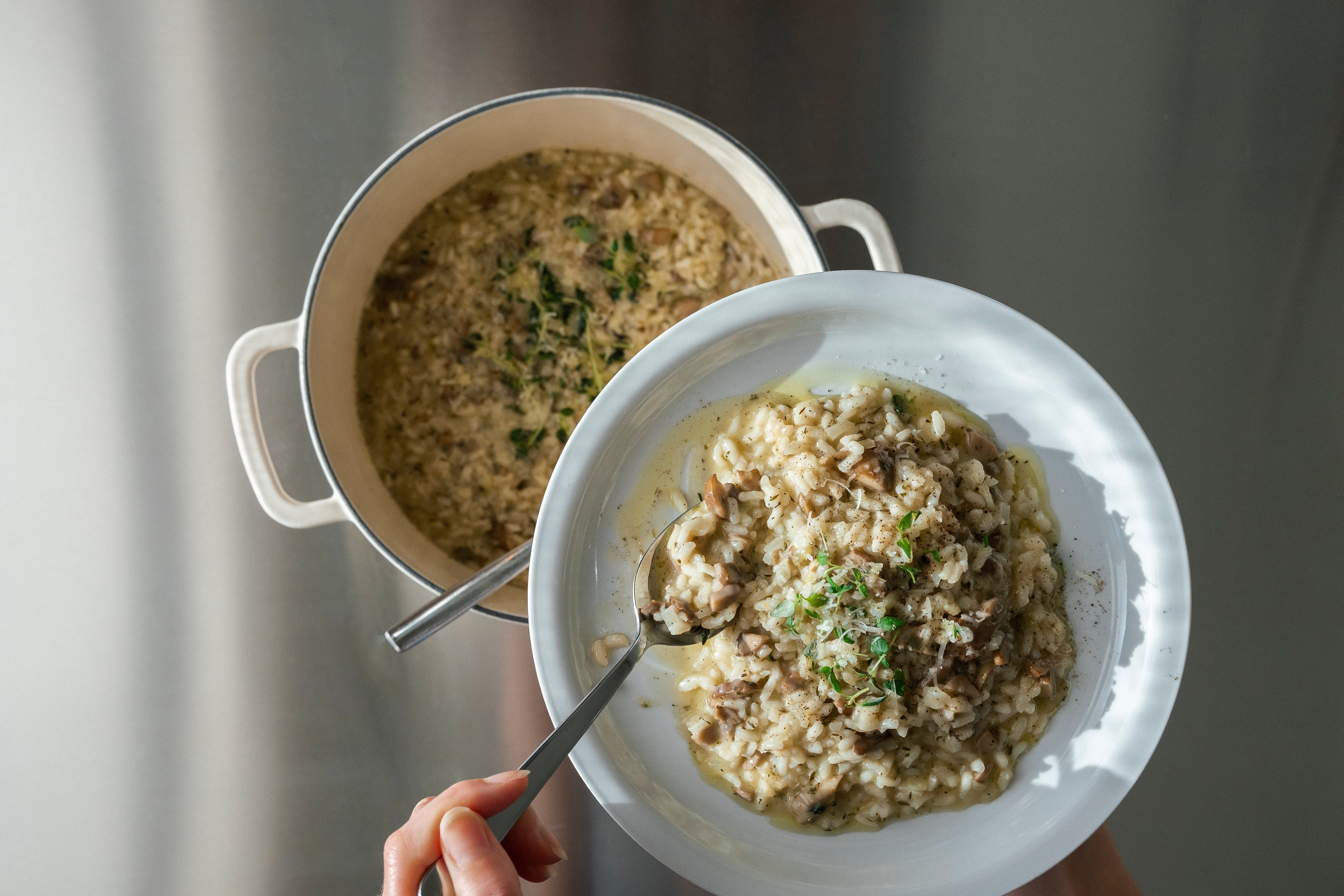 Mushroom Risotto with Parmesan and Thyme